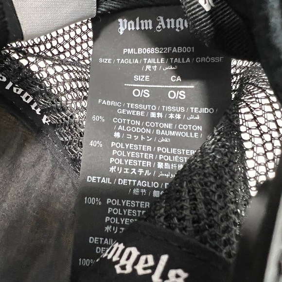 Palm Angels Curved Logo Trucker Hat Mesh Cap White Black - Picture 5 of 7